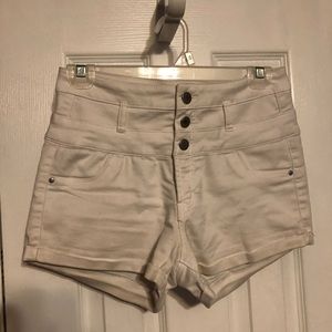 White denim shorts